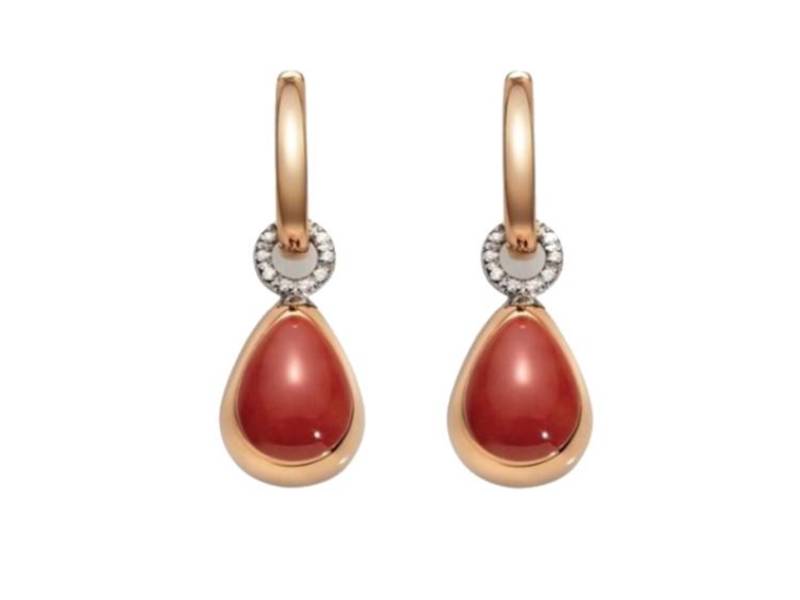 CHANTECLER CAPRIFUL ROSE GOLD AND RED CORAL EARRINGS 35997